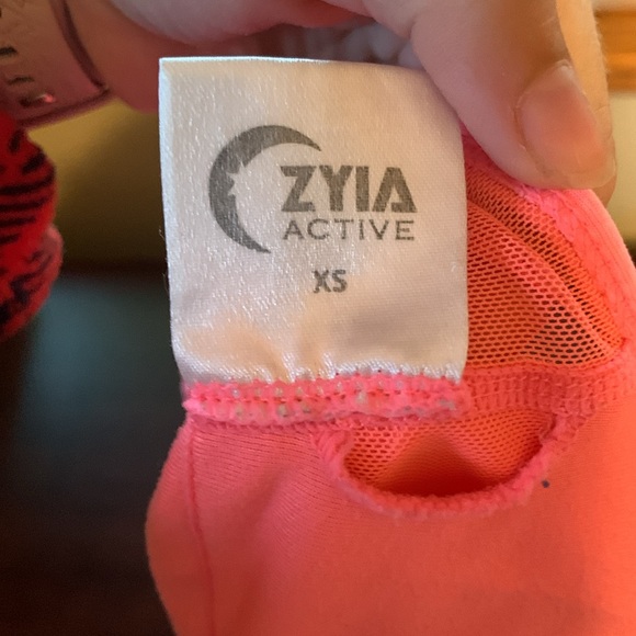 Women’s Juniors Zyia Active Hot Pink Stretch Athletic Activewear Sports Bra - Picture 8 of 9